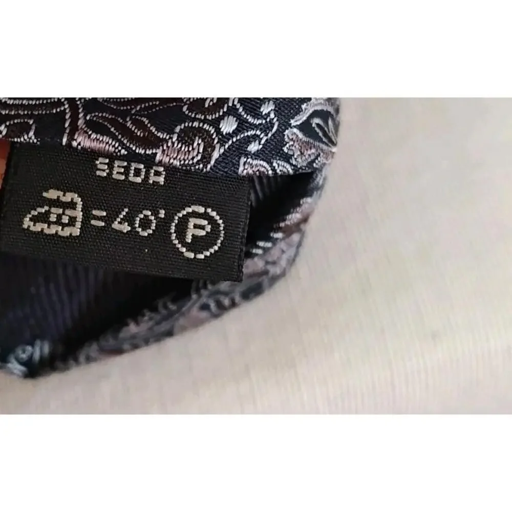 Ermenegildo Zegna‎ Men's Tie Paisley Dark Blue Navy 100% Silk Made in Italy